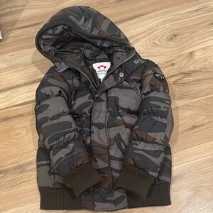 Appaman Black and Brown Camouflage Puffer Jacket